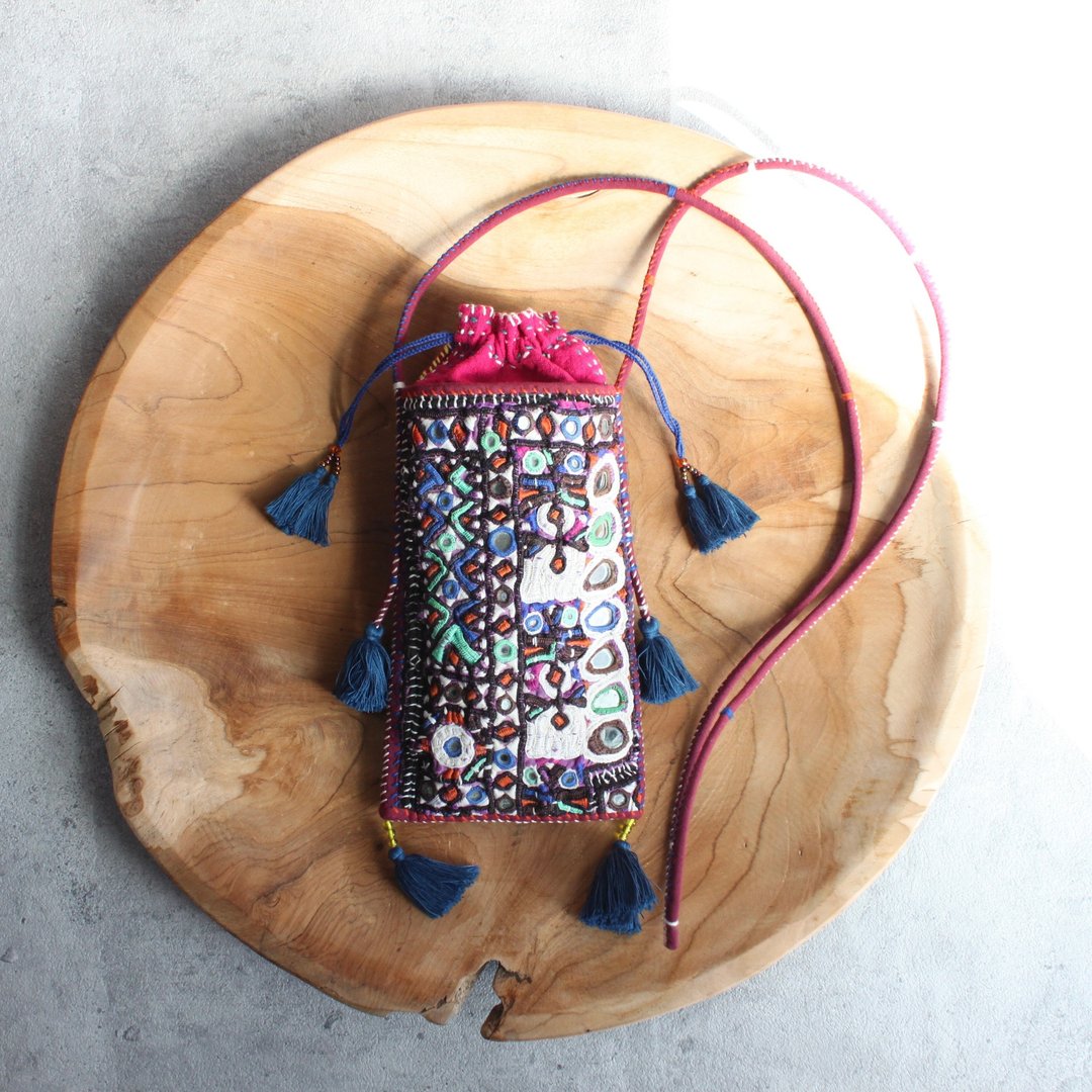 印度刺绣单肩包 - 侧背包/斜挎包 - 绣线 紫色