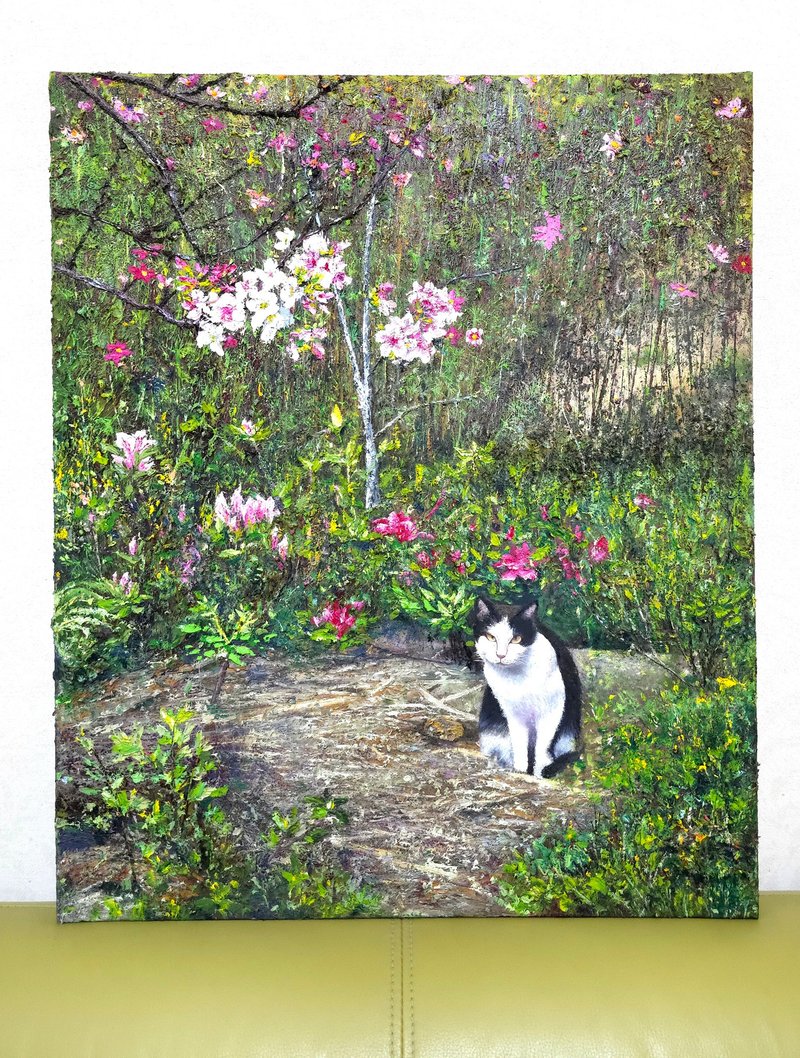 精致手绘油画  花语与喵  独一无二 - 海报/装饰画/版画 - 颜料 多色