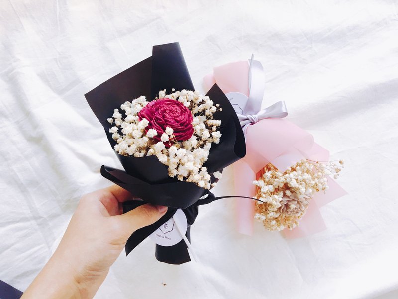 【好花】香氛干燥红玫瑰满天星花束 情人节花束(单束)-红玫瑰 - 植栽/盆栽 - 纸 红色