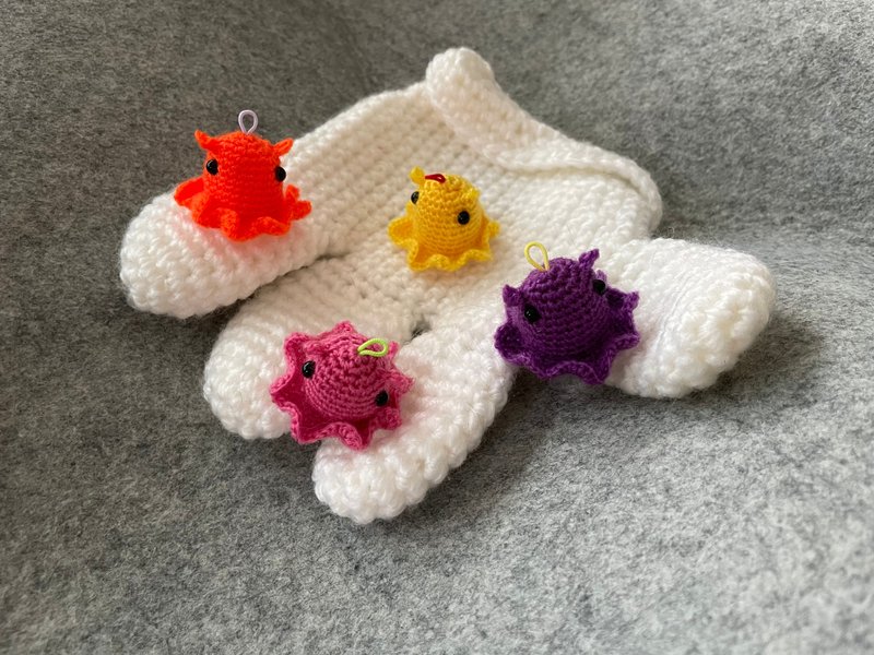 钩针海洋生物迷你小飞象章鱼可爱吊饰 - 编织/刺绣/羊毛毡/裁缝 - 棉．麻 多色