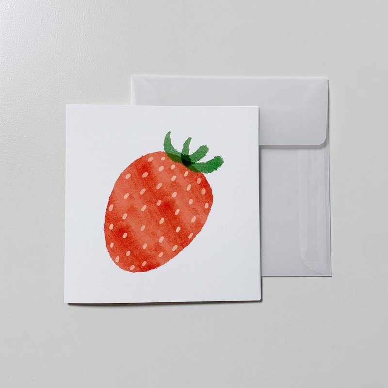 水果迷你卡片 – 草莓 - 卡片/明信片 - 纸 红色