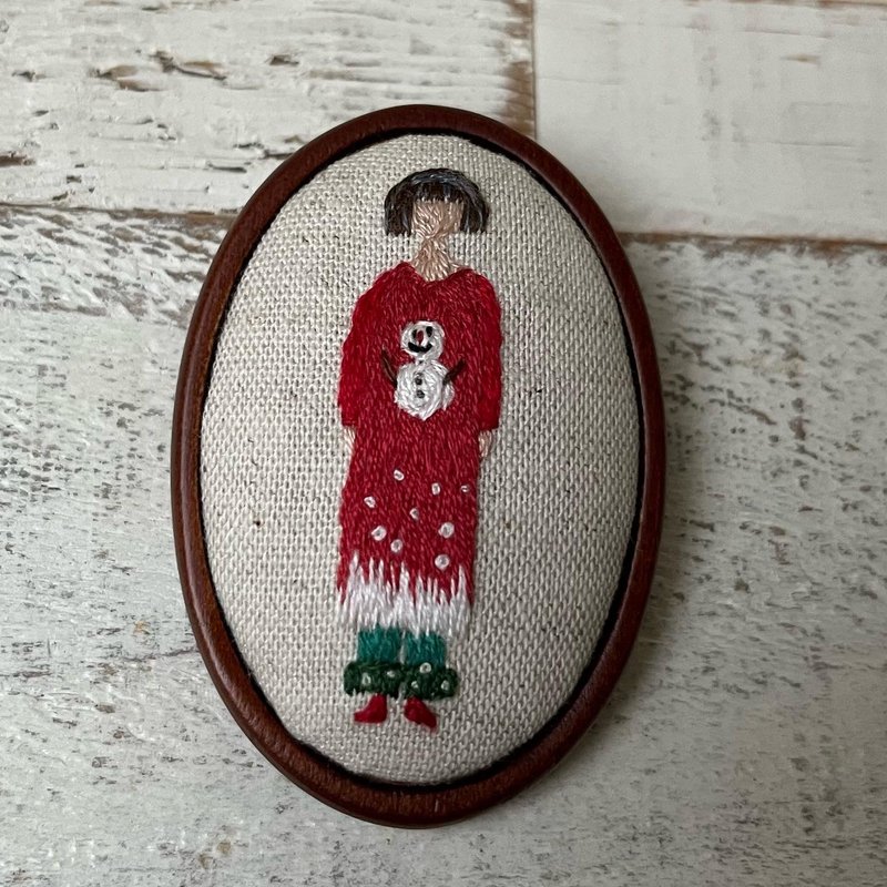 fingirl1000-NO.275 一股刺绣木头胸章1000枚女子展 - 束口袋双肩包 - 棉．麻 