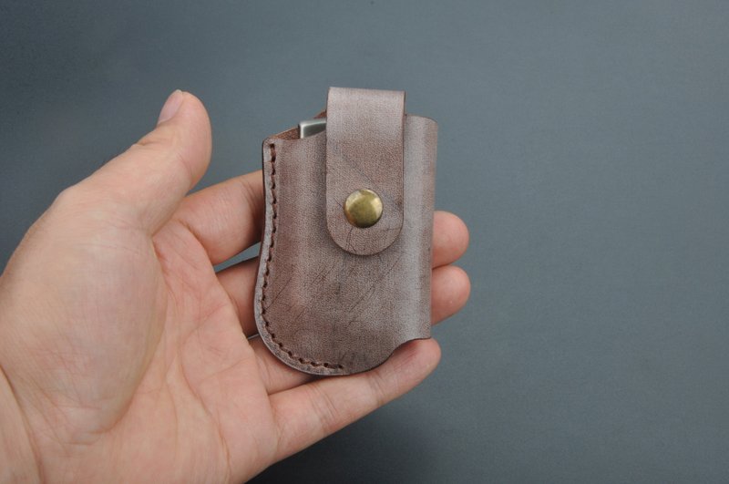 手工制作  Zippo  打火机 牛皮保护套 免费印制 英文字母 生肖 星座 客制专属礼品 - 其他 - 真皮 