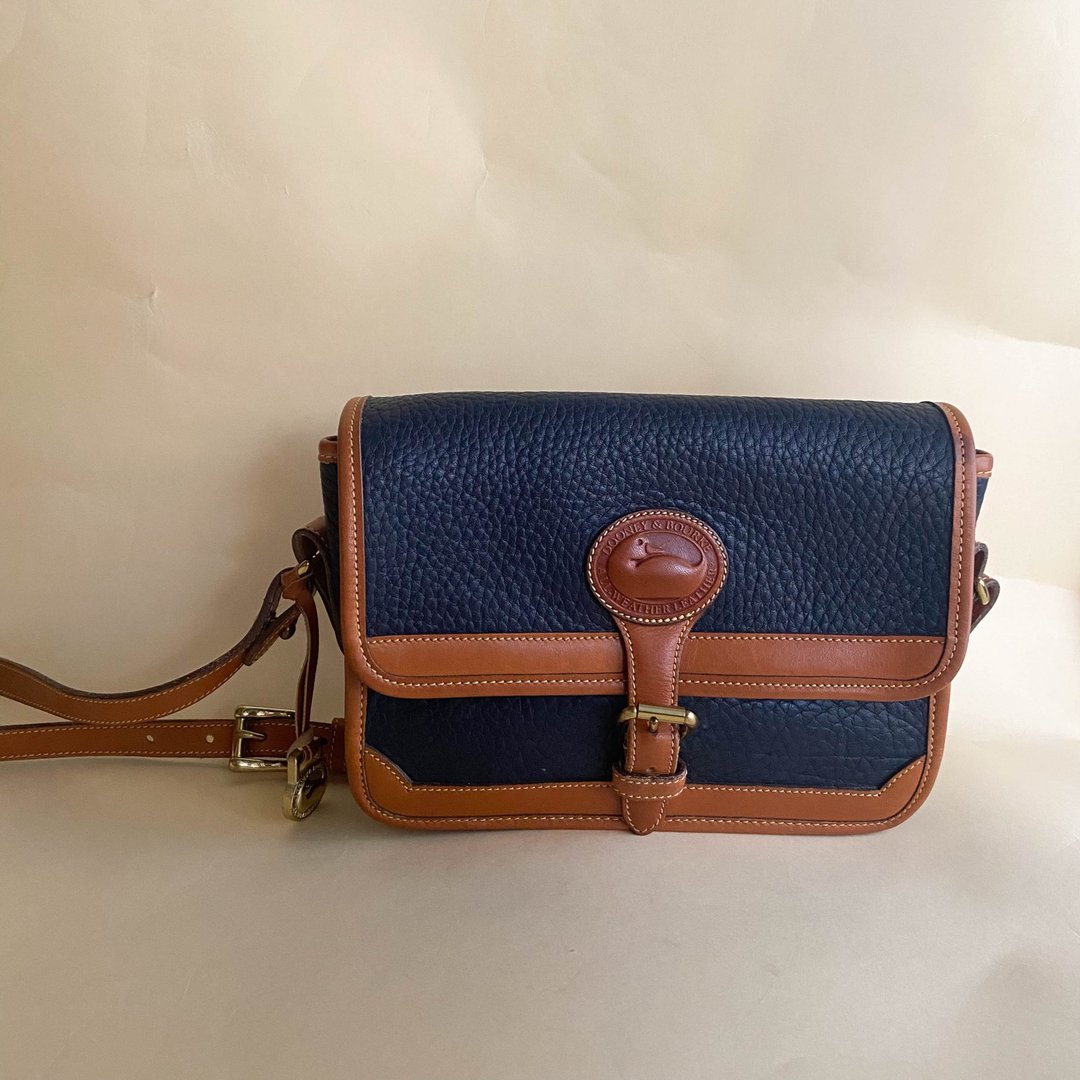 中古dooney & bourke│斜背包│侧背包│单肩包│真皮│女友礼物 - 侧背包/斜挎包 - 真皮 蓝色