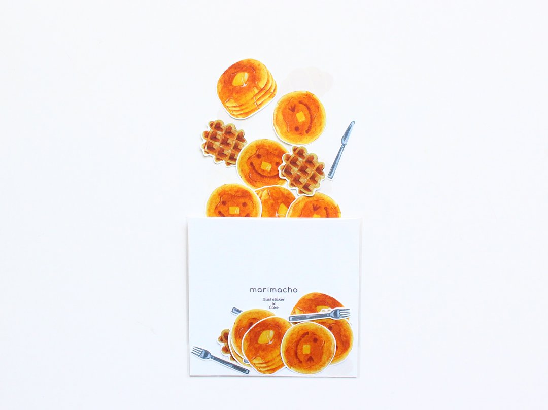 Illustration Flakes Seal -Cake- - 贴纸 - 纸 橘色