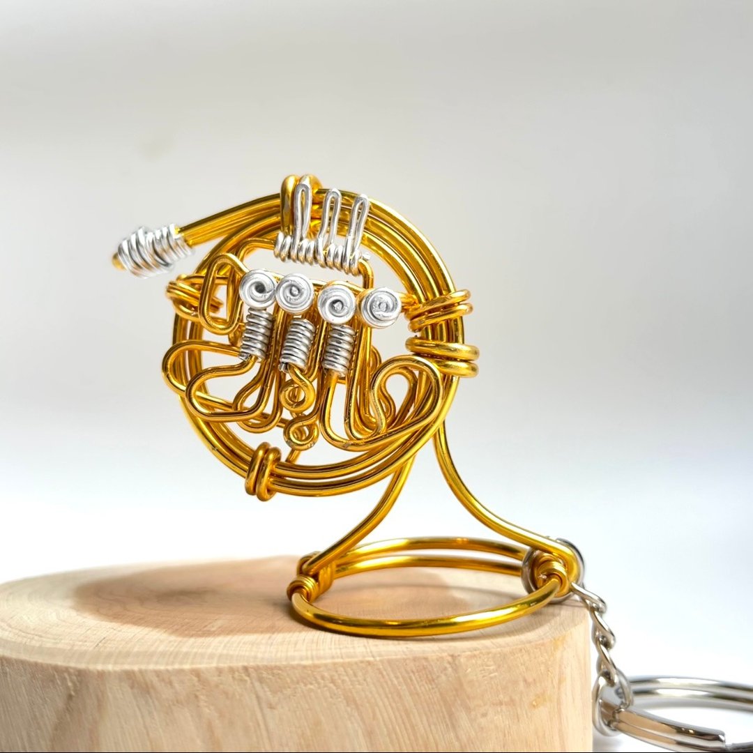 Wire lover 台湾手作铝线职人 French Horn 铝线乐器 法国号 - 钥匙链/钥匙包 - 铝合金 