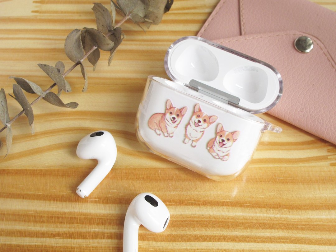哥基 柯基 透明 AirPods 保护套(硬壳/软壳可选,支持所有型号) - 耳机收纳 - 塑料 透明