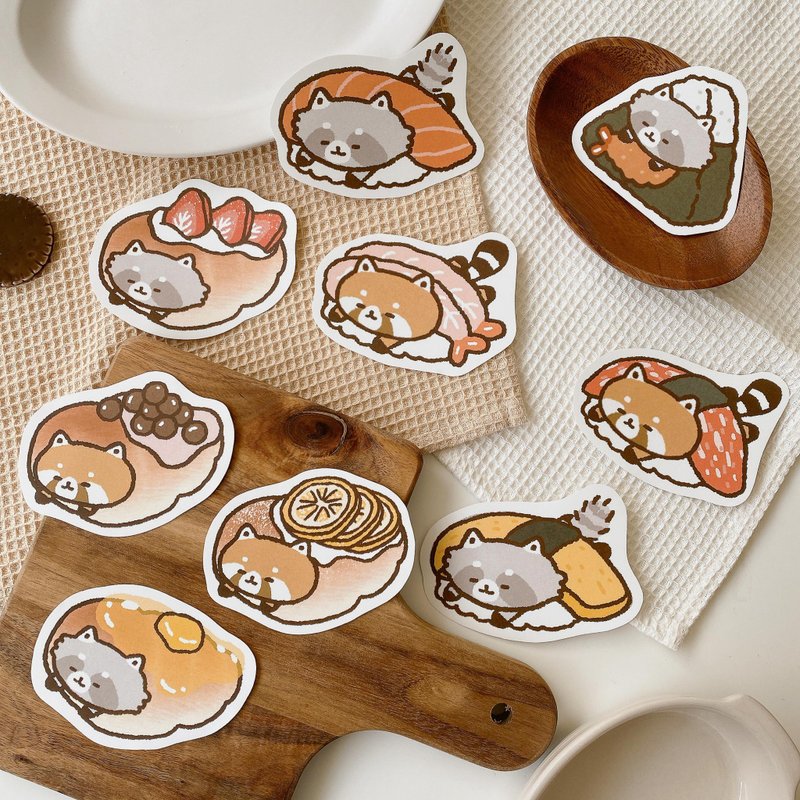 浣熊菓子屋四代大贴纸/共9款/防水贴纸 - 贴纸 - 纸 多色