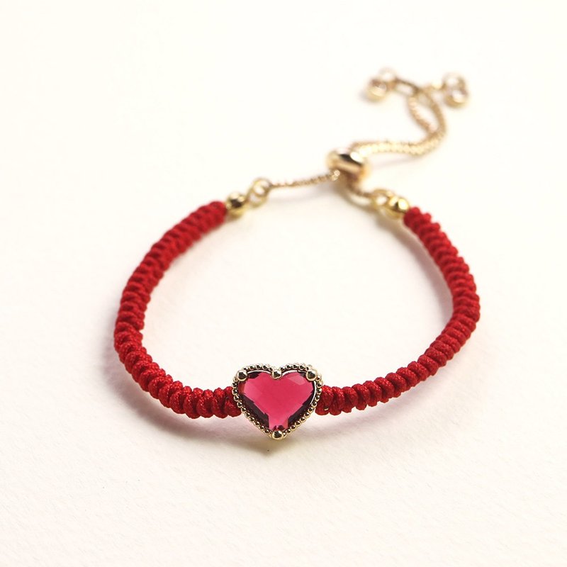 恋爱   感情   御守  月老  红线可调手链 - 手链/手环 - 琉璃 红色