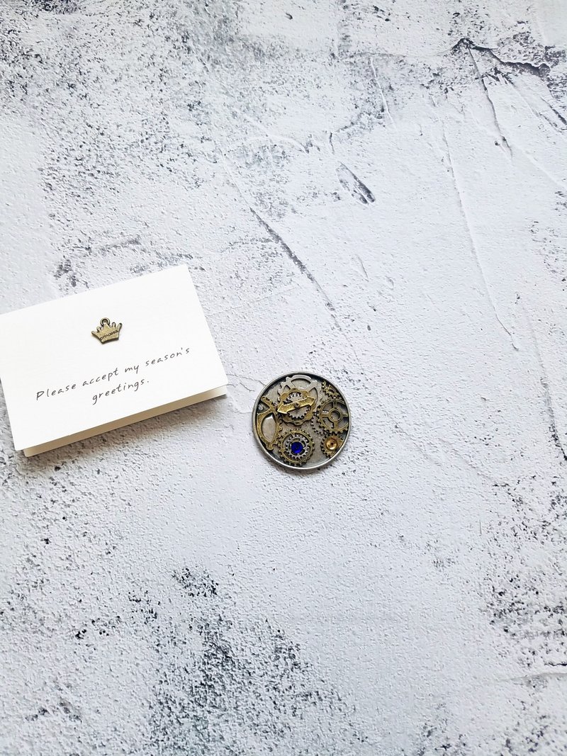 金属齿轮胸针别针西装胸花蒸汽朋克 - 胸针 - 其他金属 银色