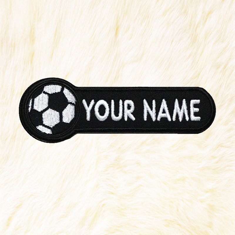 Football Soccer Personalized Iron on Patch Your Name Your Text Buy 3 Get 1 Free - 编织/刺绣/羊毛毡/裁缝 - 绣线 黑色
