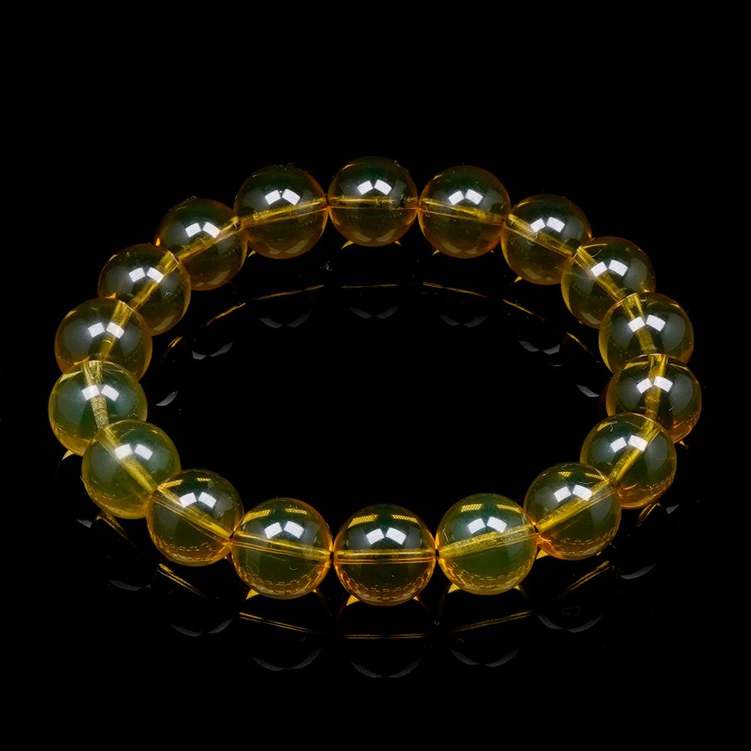【正佳珠宝】琥珀蓝珀 金蓝超净水 10mm 蓝珀手珠 - 手链/手环 - 半宝石 多色