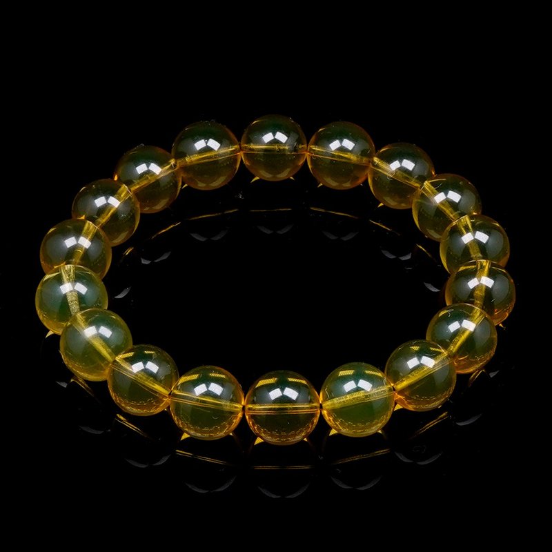 【正佳珠宝】琥珀蓝珀 金蓝超净水 10mm 蓝珀手珠 - 手链/手环 - 半宝石 多色