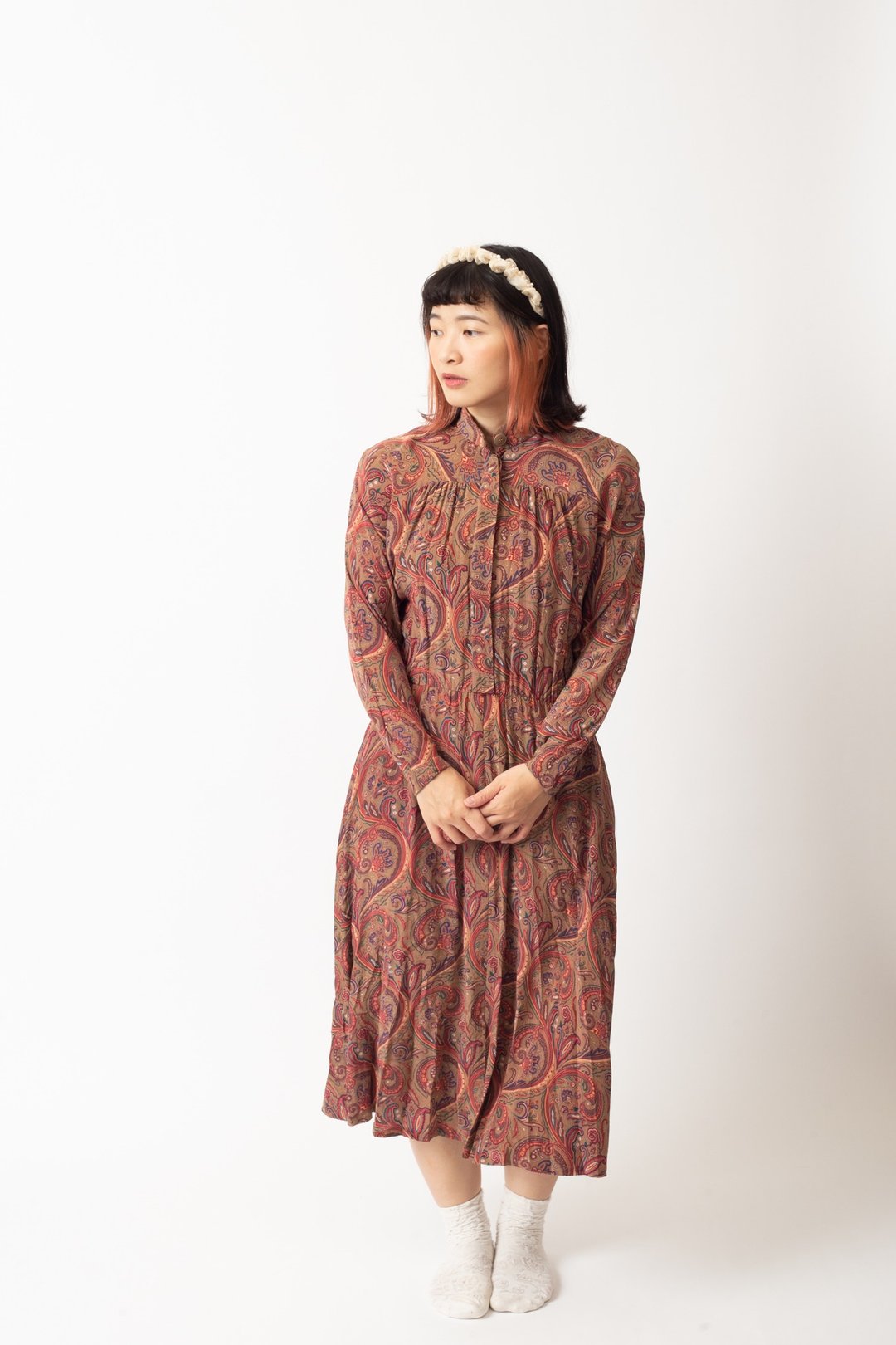 Vintage American dress 古着美式丝质洋装【初恋贩卖所】B579 - 洋装/连衣裙 - 新鲜食材 