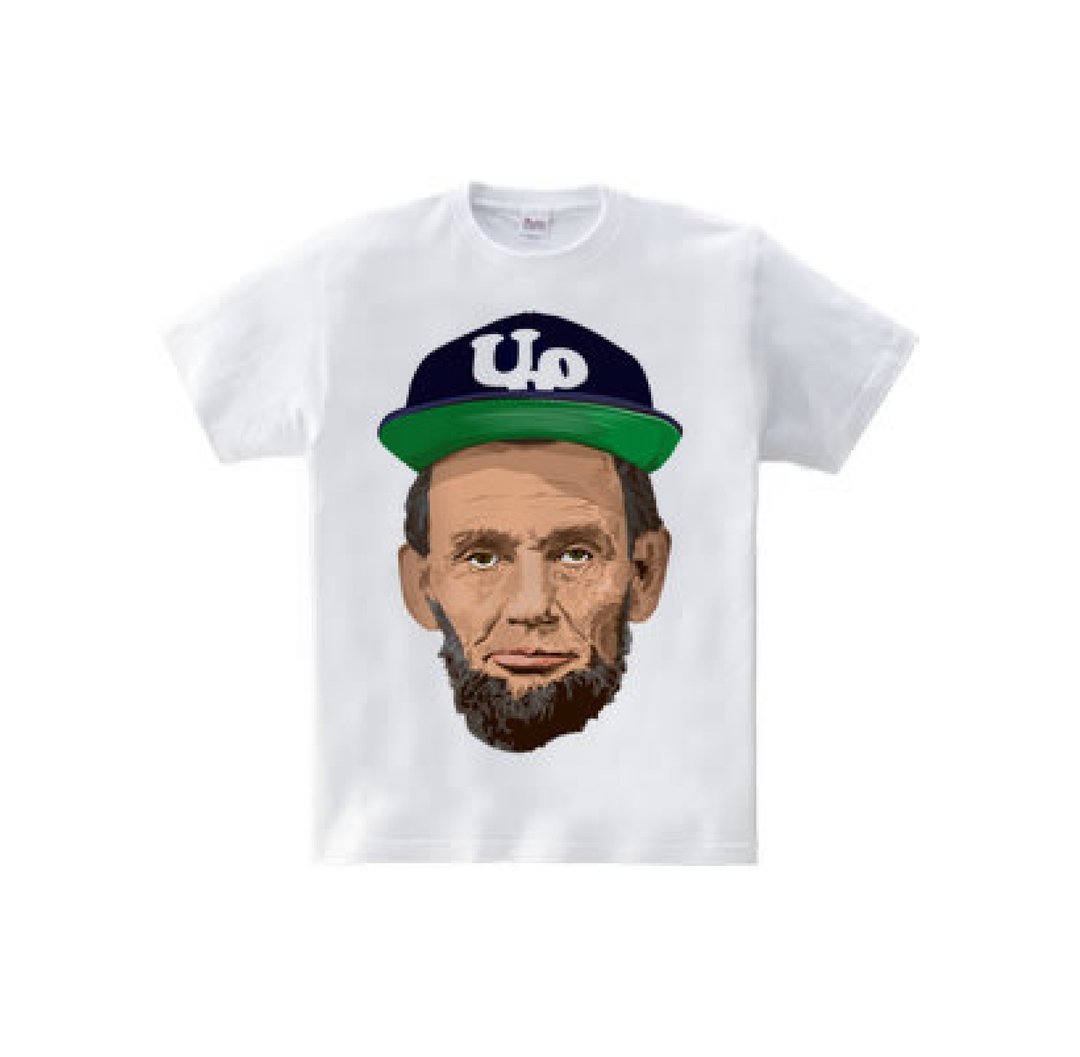 Abraham Lincoln Outdoor c (5.6oz T-shirt) - 男装针织衫/毛衣 - 棉 白色
