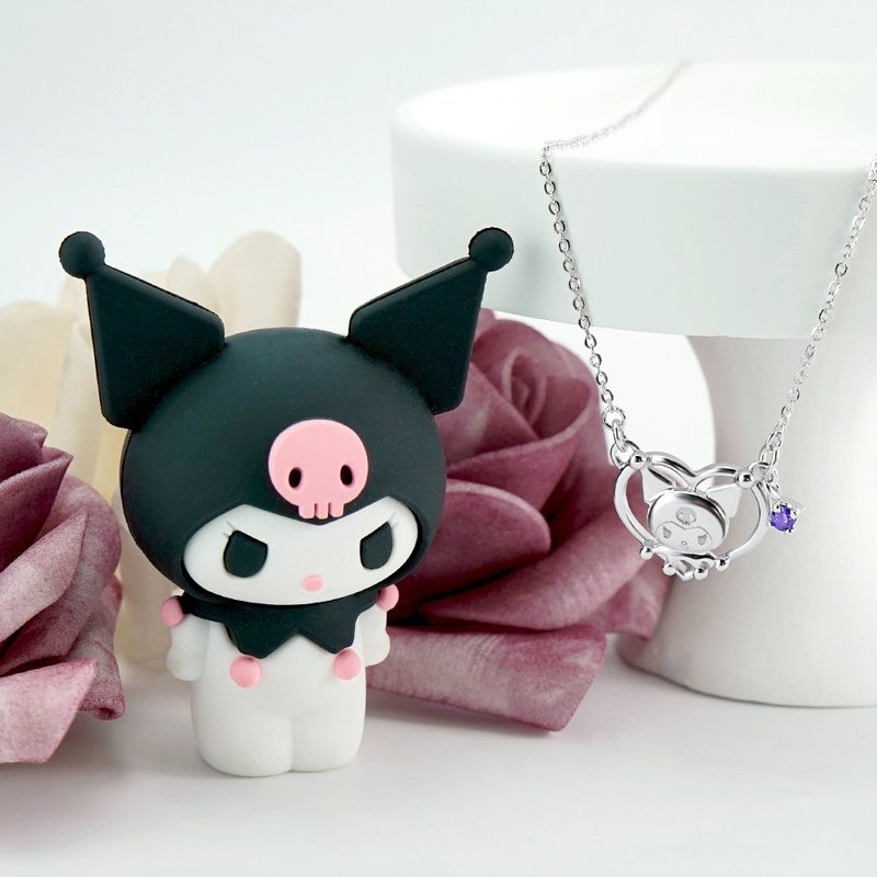 酷洛米经典系列-I.Love.Kuromi 纯银项链 - 项链 - 纯银 银色