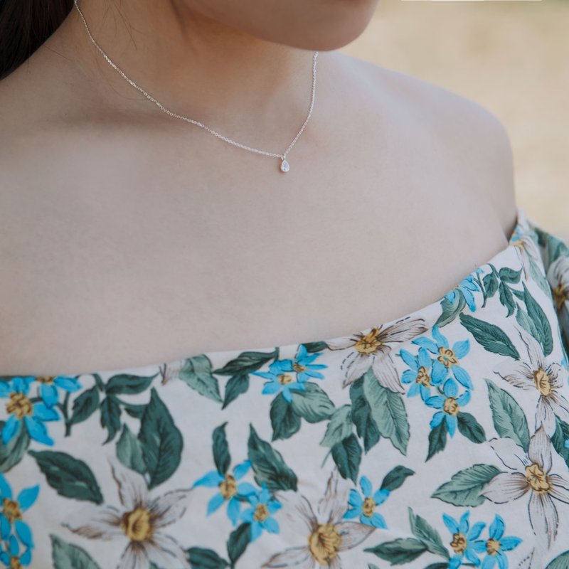 不期而遇-纯银项链/钻石白 - 项链 - 纯银 银色