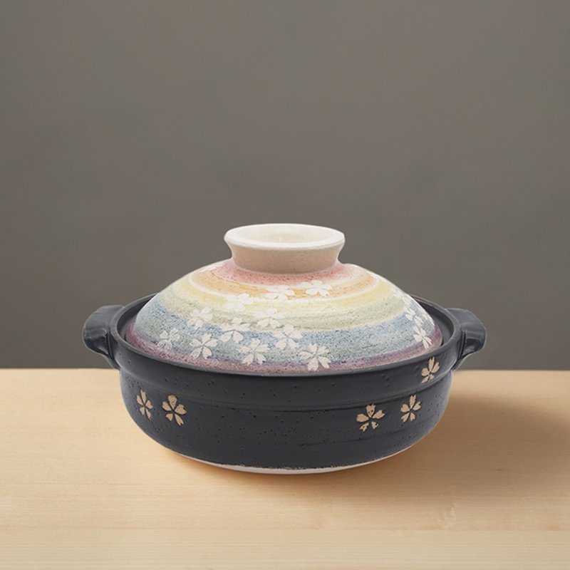 日本万古烧 - 绘染土锅6号 - 樱之华(0.8L) - 锅具/烤盘 - 陶 多色
