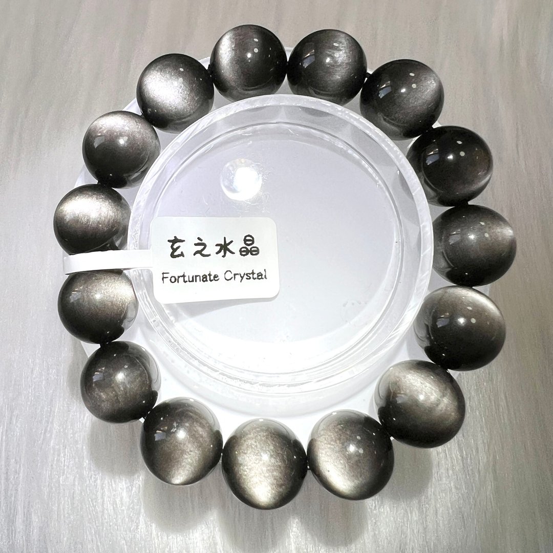 招财猫眼银曜石手串 | 水晶 | 水晶手串 | 水晶手链 | 水晶手链 - 手链/手环 - 水晶 黑色