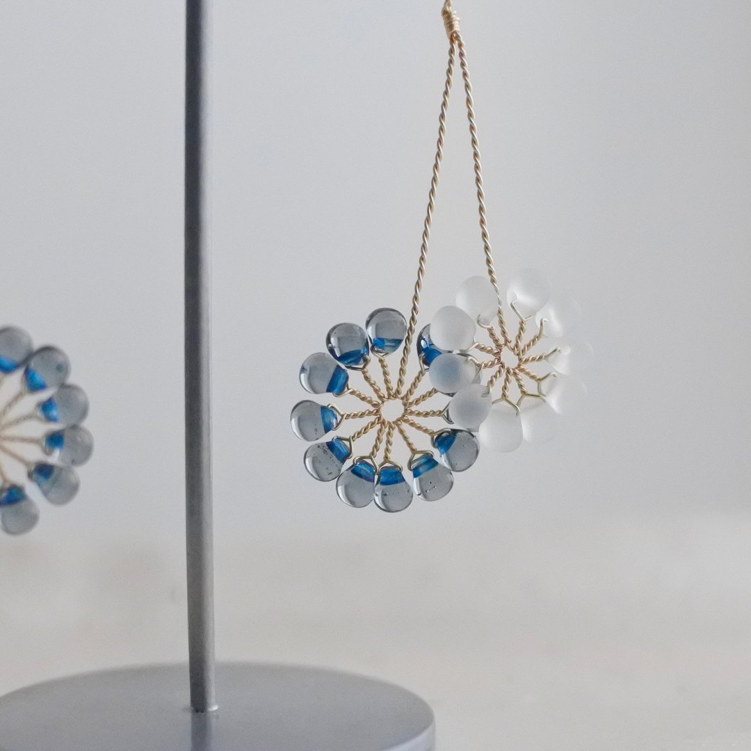 Blue Star Series – Fireworks - 耳环/耳夹 - 其他金属 蓝色