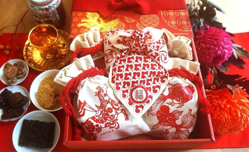 2026新年礼盒【马上亨通。福】5款精品好茶+4款茶食大礼盒ARTEA - 茶 - 棉．麻 红色