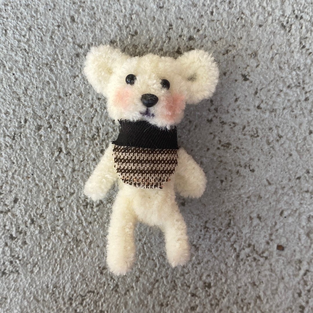 小白熊 站着7cm-毛根扭扭棒手作/娃娃玩偶公仔 - 编织/刺绣/羊毛毡/裁缝 - 其他材质 白色