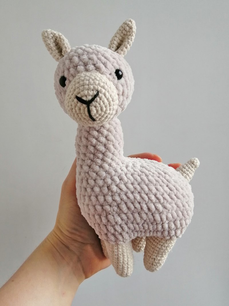 Lama Crochet Plush toy Alpaca Knitted toy Alpaca Baby soft toy lama Home decor - 玩具/玩偶 - 棉．麻 
