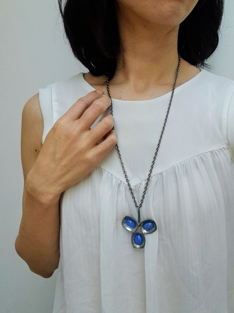 1960s 丹麦Jørgen Jensen北欧现代主义锡坠长项链 - 长链 - 其他金属 银色