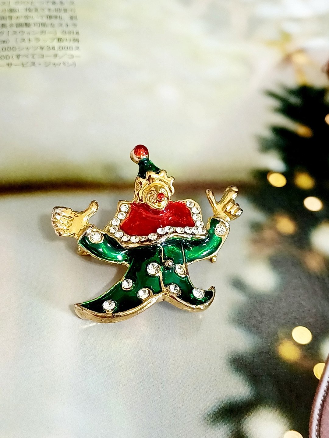 vintage jewelry 典雅珐琅闪耀小丑 别针 胸针 - 胸针 - 其他金属 