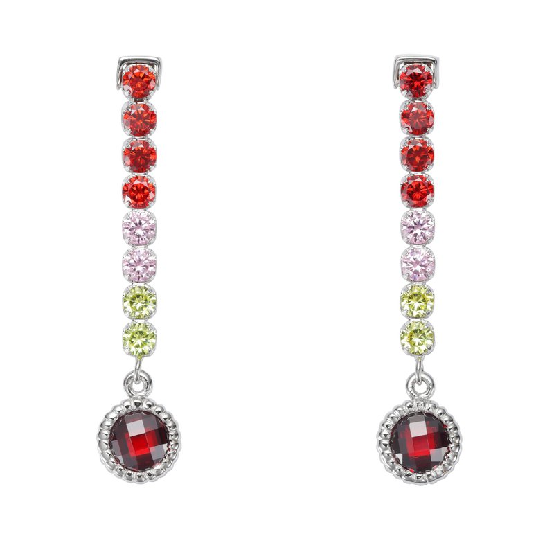 纯银八心八箭锆石耳饰 - 妖精公主 (可改夹) - 耳环/耳夹 - 其他金属 多色