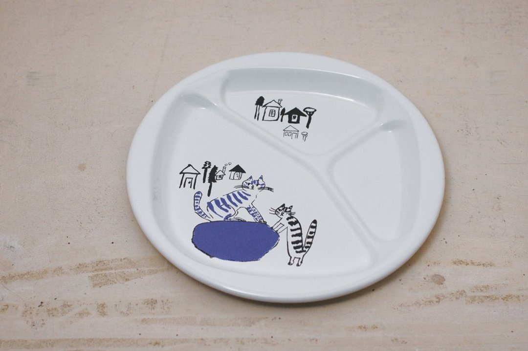 【仓敷意匠】中西直子 虎斑猫BonBon 午餐盘 (99210-01) - 盘子/餐盘/盘架 - 珐琅 