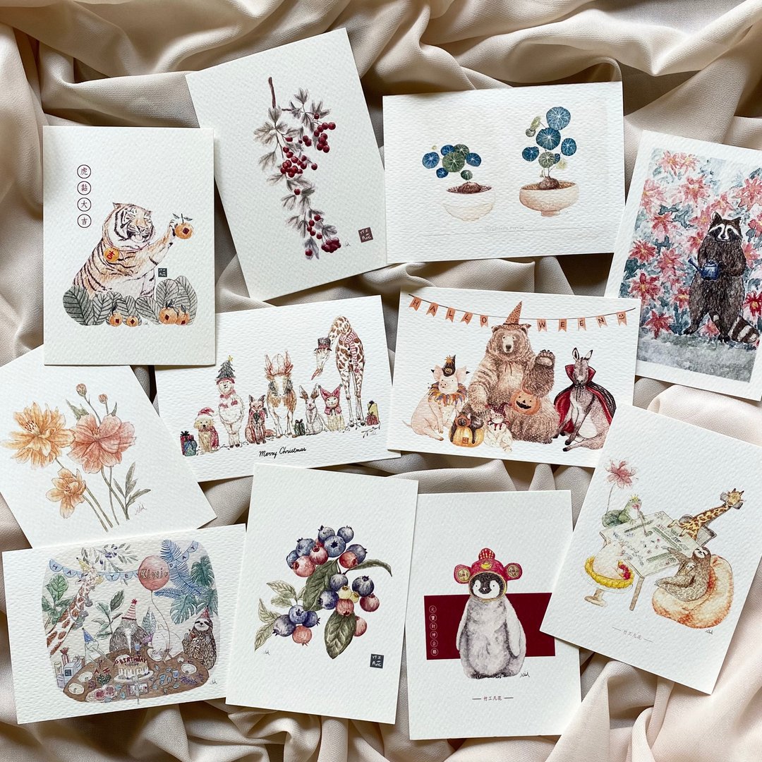 \ 卡片任选6张优惠区 / 圣诞卡片 节日卡片 插画卡片 - 卡片/明信片 - 纸 
