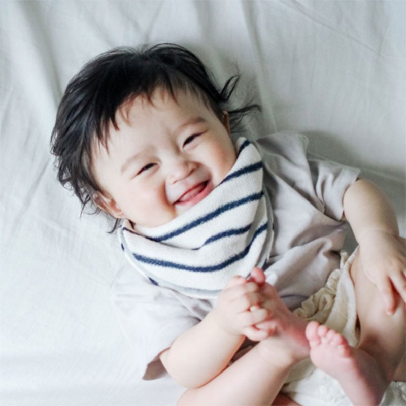 【kontex】100%日本纯棉围兜口水巾-条纹 - 围嘴/口水巾 - 棉．麻 多色