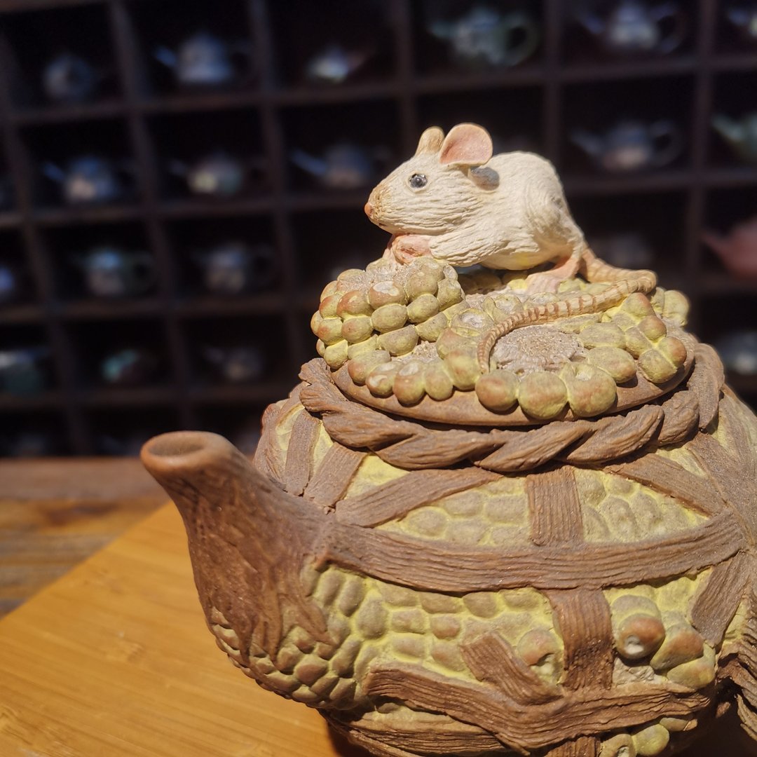 手工制作-老鼠爱玉米茶壶 - 茶具/茶杯 - 陶 