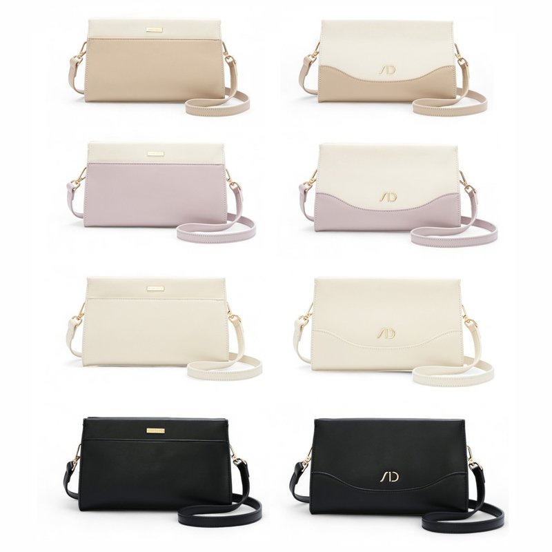 ANNA DOLLY 轻盈双色斜背包 白色 - 侧背包/斜挎包 - 其他材质 白色