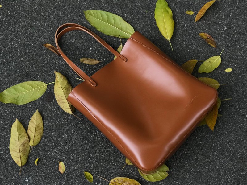 Zemoneni 奶茶味大托特 tote - 手提包/手提袋 - 真皮 咖啡色