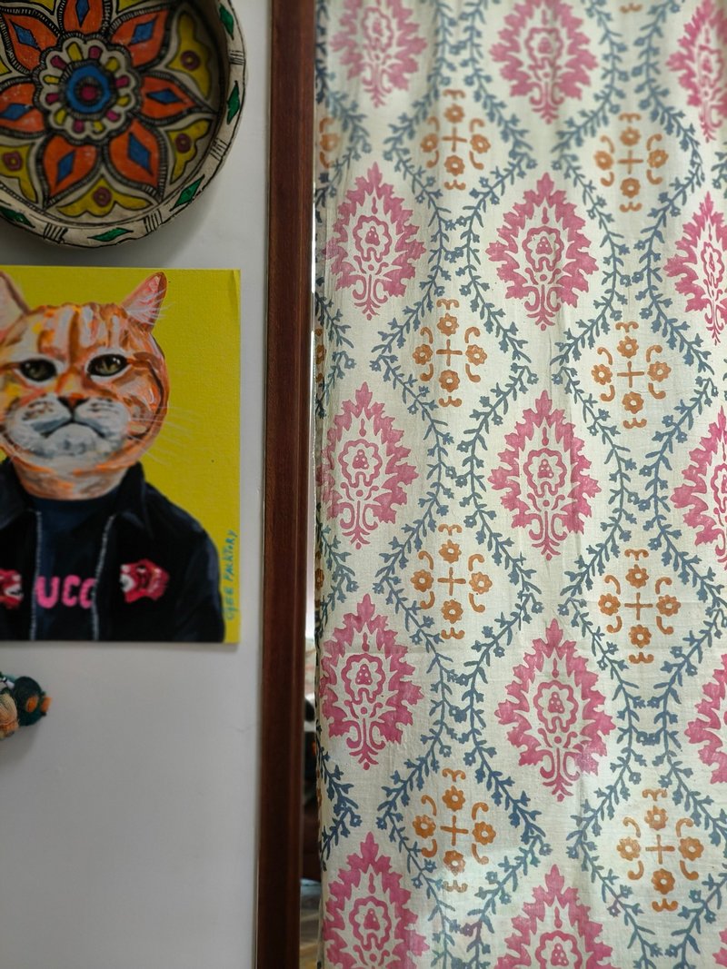 木印门帘│粉黄花语│ - 门帘/门牌 - 棉．麻 