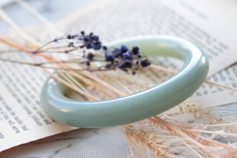 Journal-颠倒世界 和田玉(新疆玉)稀有双色细腻x且末蓝田圆骨手镯 - 手链/手环 - 宝石 