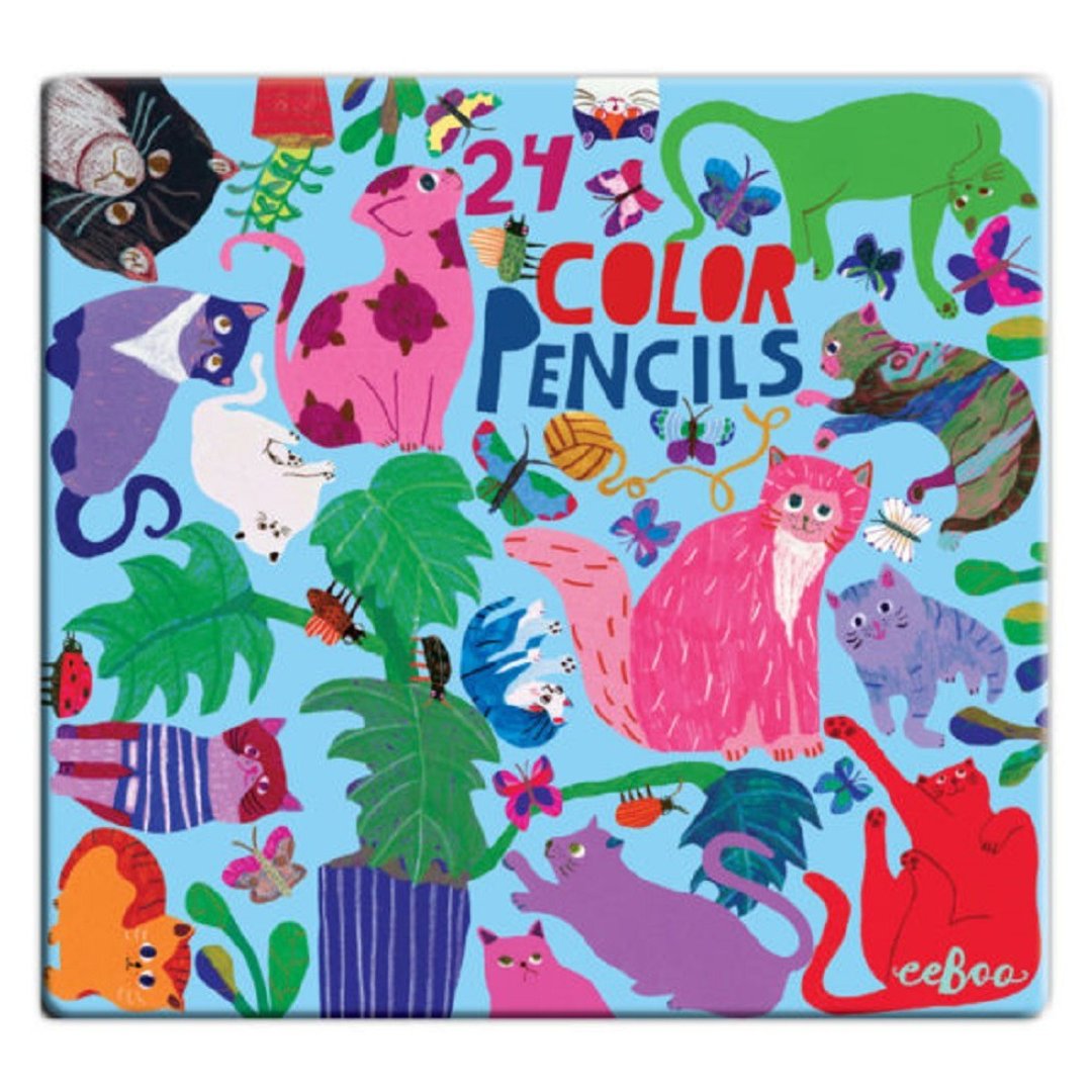 eeBoo 24色铅笔(铁盒) — 阿咪家族 Cats at Work Color Pencils - 铅笔/自动铅笔 - 其他材质 多色