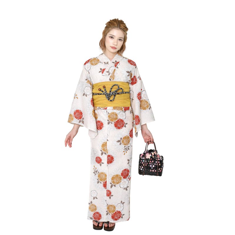 日本 和服 浴衣 女性 浴衣 腰带 2件组 F Size x23F-02 yukata - 其他 - 棉 