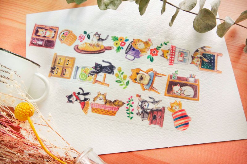 小猫杂货屋-3.5cm-纸胶带 - 纸胶带 - 纸 多色