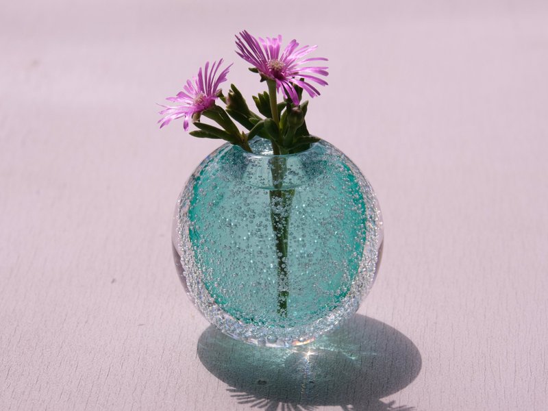 泡の一輪挿し　エメラルドグリーン - 花瓶/陶器 - 玻璃 绿色