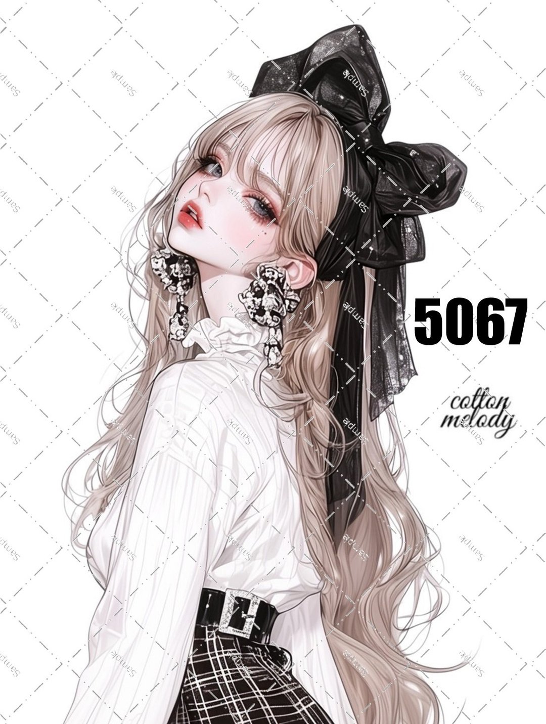 original sticker no.5067 人物贴纸 原创贴纸 原创人物贴纸 装饰贴纸 cotton melody - 贴纸 - 纸 