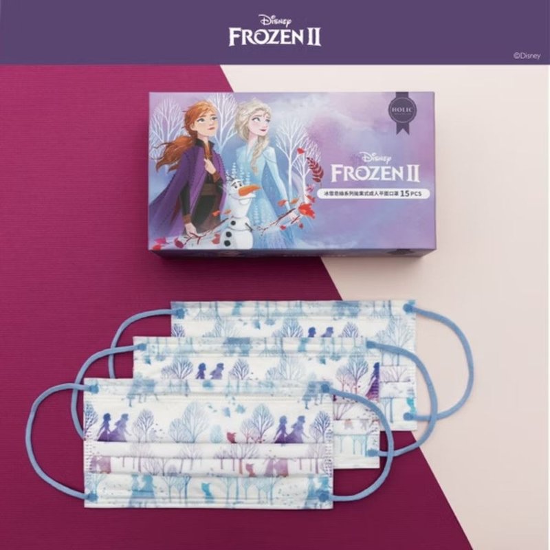 HOLIC-冰雪奇缘Frozen系列-成人平面口罩-梦幻剪影(15片) - 口罩 - 其他人造纤维 多色