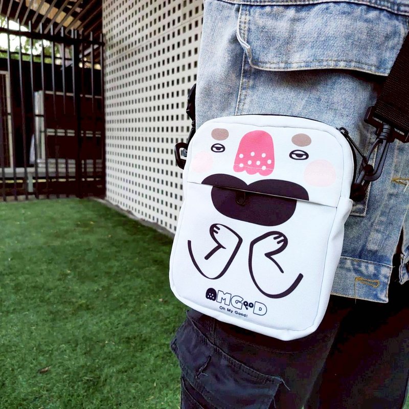 狗屁中毒包 搞怪包 斜背包 创意背包 造型包 手机包 机能包 收纳 - 侧背包/斜挎包 - 防水材质 白色