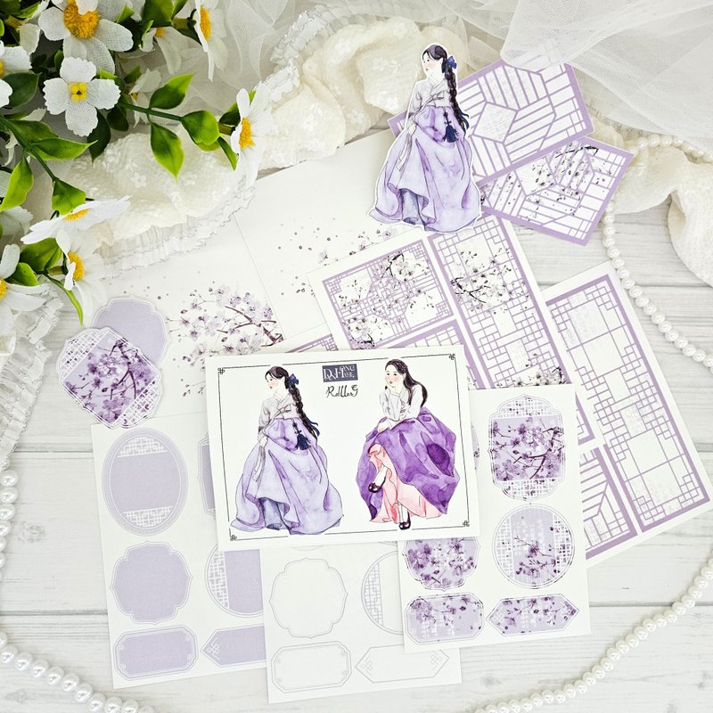 东方花卉包装_DasomDasom_紫色 - 贴纸 - 纸 