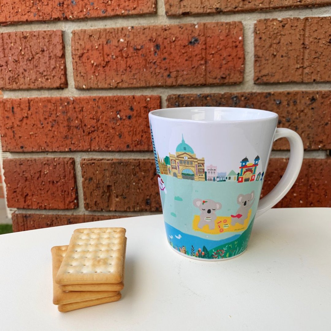 NEW Latte Mug - Picnic Koalas - Melbourne Limited Edition - 咖啡杯/马克杯 - 陶 多色