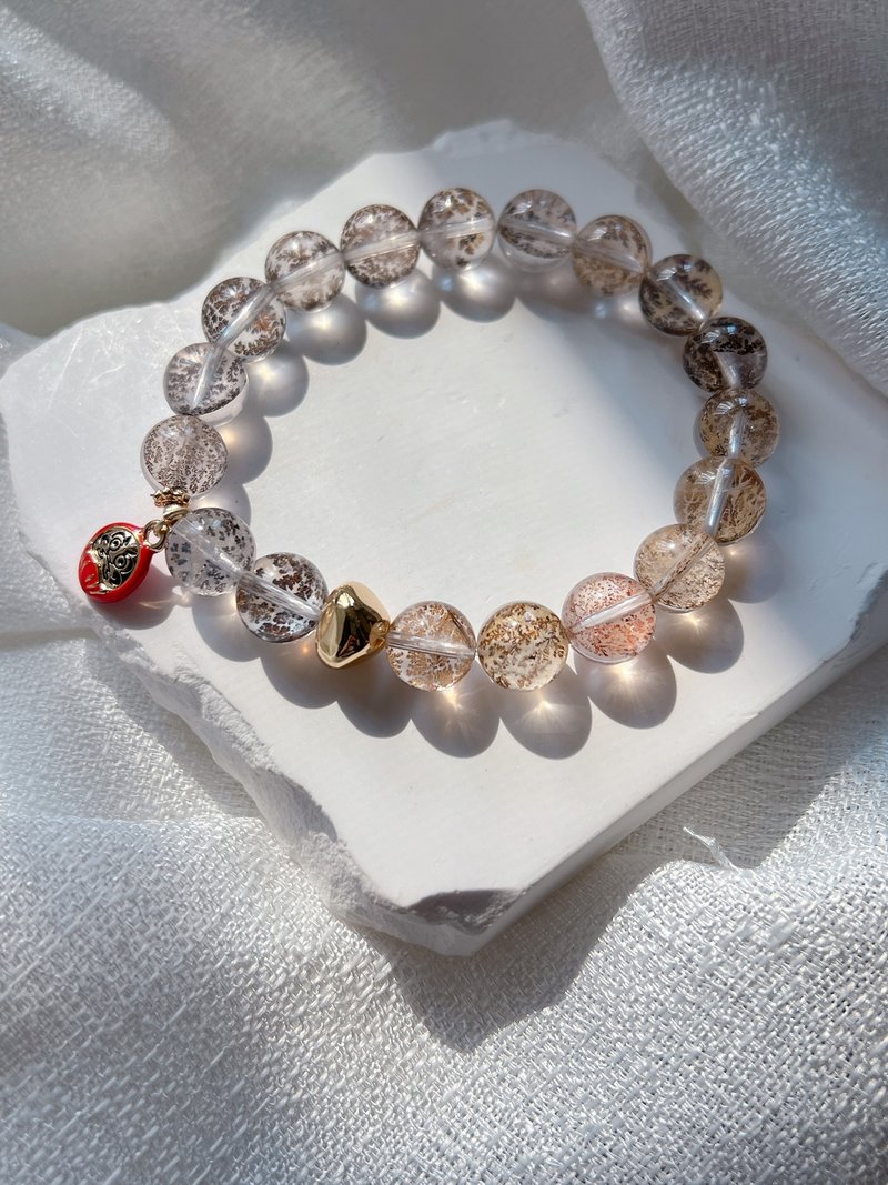 腕间森林 天然软锰矿共生白水晶 小树水晶手串 - 手链/手环 - 水晶 多色