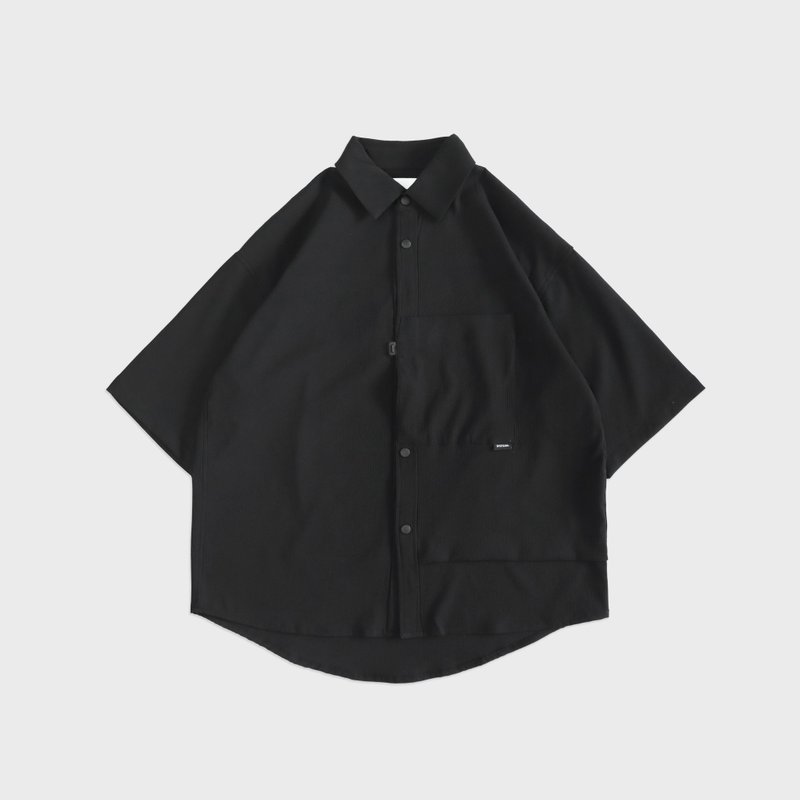 DYCTEAM - PERMADRY 吸湿快干机能_宽松口袋短袖衬衫 - 男装衬衫 - 其他材质 黑色