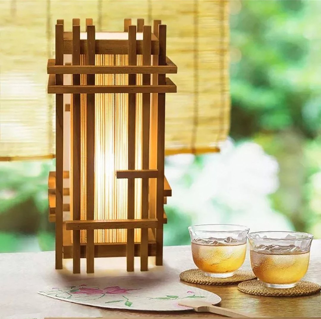 台灯 床头柚木灯圆柱形灯 - 灯具/灯饰 - 木头 